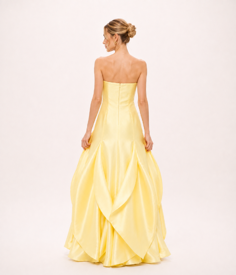 VESTIDO LONGO TOMARA QUE CAIA COM SAIA ESCULTURAL - PRÉ VENDA