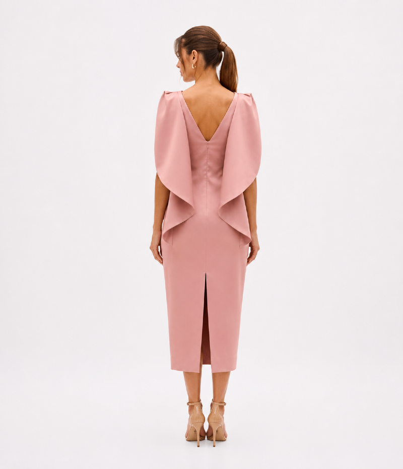 VESTIDO MIDI MOVIMENTO ESCULTURAL