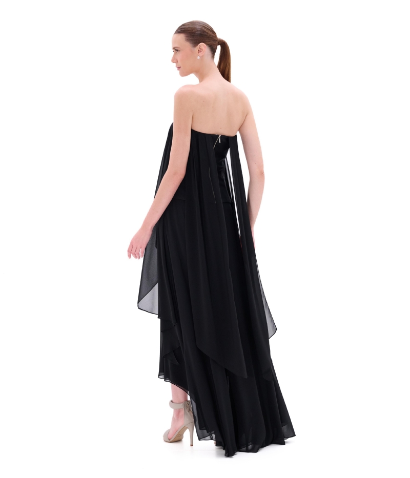 BLUSA TOMARA QUE CAIA COM SOBREPOSIÇÃO EM CHIFFON